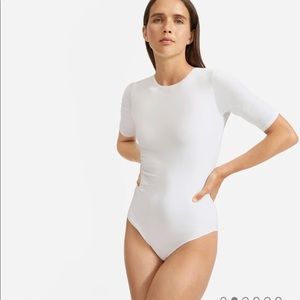 EVERLANE short sleeve crew neck bodysuit white size XS BIKINI CUT